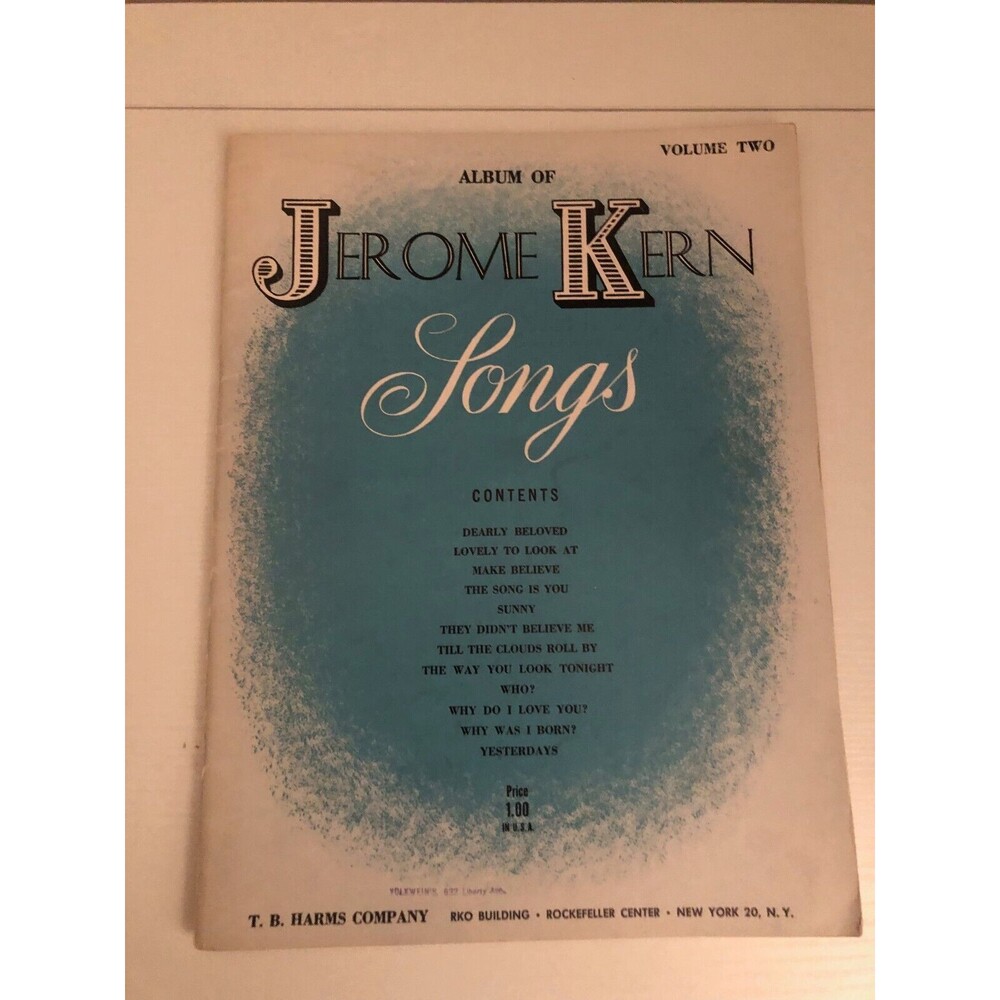 Album of Jerome Kern Songs Vol 2 Piano chords sheet music book 1942